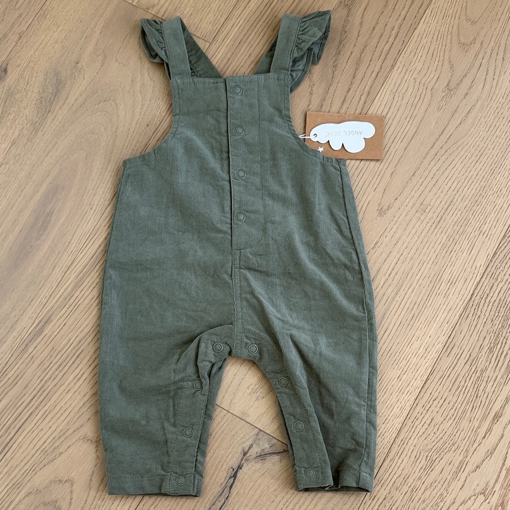 Angel Dear | Forest Green Curduroy Overalls